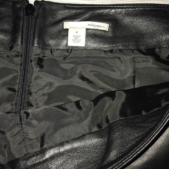 Halogen Leather & Suede A-Line Skirt in black - Picture 6 of 7